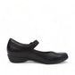 Dansko Fawna black milled nappa leather Mary Jane shoe with adjustable strap and arch support