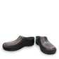 Dansko Kaci black molded EVA clogs showing the slip-resistant rubber outsole tread pattern