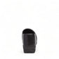 Dansko Pro XP black leather slip-resistant professional clog with rocker bottom and padded collar. Photo of back view.