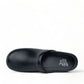 Dansko Pro XP black leather slip-resistant professional clog with rocker bottom and padded collar. Photo of upper view.