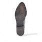 DJANGO & JULIETTE Kotty black and milk floral leather loafer with lace-up detail and rubber outsole. Photo of bottom view.