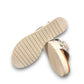 DJANGO & JULIETTE Madis white leather wedge sandals with floral print and adjustable buckle strap. Photo of bottom view.