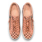 Django & Juliette Leithah sneaker in dark rose tumble leather with heart cutouts and white platform sole.