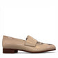 Django & Juliette Gabrian patent leather loafers in milk and black floral print with a low rubber heel. right view.