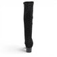 DJANGO & JULIETTE Hayleys black tall boot with polka dot pattern, square toe, and low block heel.
photo of the back side