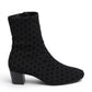DJANGO & JULIETTE Hartful black stretch ankle bootie with polka dot pattern and block heel.
photo of the right side