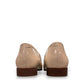 Django & Juliette Gabrian patent leather loafers in milk and black floral print with a low rubber heel. back view.