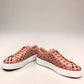 Django & Juliette Leithah sneaker in dark rose tumble leather with heart cutouts and white platform sole.