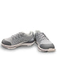 Drew Balance grey mesh combo sneaker showing the slip-resistant rubber outsole and rocker bottom design.  orthopedic shoe