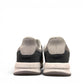 Drew Connor grey combo suede casual shoe showing the slip-resistant rubber outsole and rocker bottom.