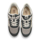 Drew Connor grey combo suede casual shoe showing the slip-resistant rubber outsole and rocker bottom.