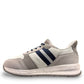 Drew Connor white combo suede casual shoe showing the slip-resistant rubber outsole and rocker bottom.