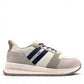 Drew Connor white combo suede casual shoe showing the slip-resistant rubber outsole and rocker bottom.