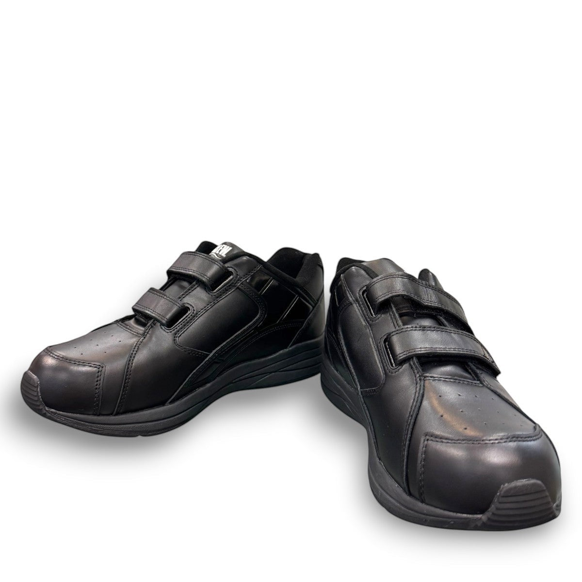 Drew Force V black  calf leather athletic shoe showing the durable rubber outsole and heel cushion pad