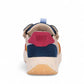 Drew Happy multicolor orthopedic sneaker, rear view showing padded heel, side zippers, and speckled sole.