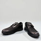 Drew Journey II black orthopedic shoe showing the durable polyurethane rocker bottom sole