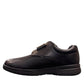 Drew Journey II black orthopedic shoe showing the durable polyurethane rocker bottom sole