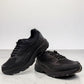 Drew Lance black mesh orthopedic walking shoe showing the durable rubber rocker bottom outsole