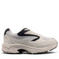 Drew Lance white mesh combo-orthopedic walking shoe with dual shank stability and rocker bottom sole.