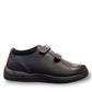 Drew Lotus black calf leather casual shoe showing the slip-resistant rubber outsole and heel detail