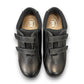 Drew Lotus black calf leather casual shoe showing the slip-resistant rubber outsole and heel detail