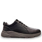 Drew Maker black pebbled leather casual shoe showing the slip-resistant rubber rocker bottom outsole