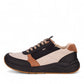 Drew Miller tan combo sneaker showing the slip-resistant rubber rocker bottom outsole