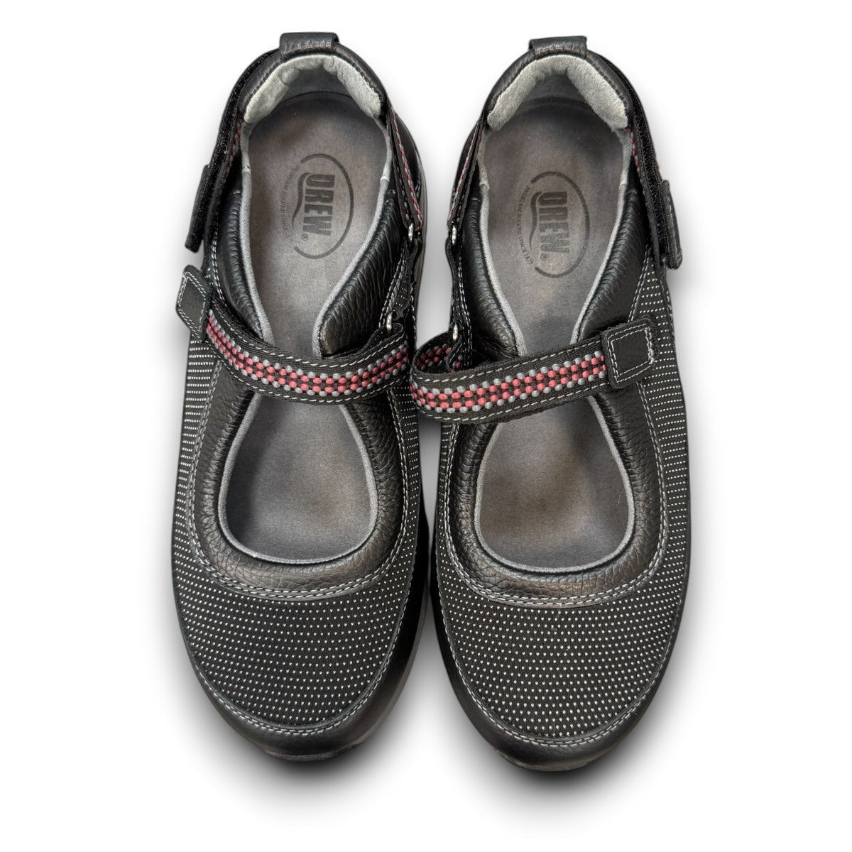 Drew Triumph orthopedic shoe in black combo with a durable slip-resistant polyurethane outsole