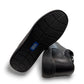 Drew Tulip black calf leather orthopedic shoe showing the slip-resistant tread and heel stabilizer