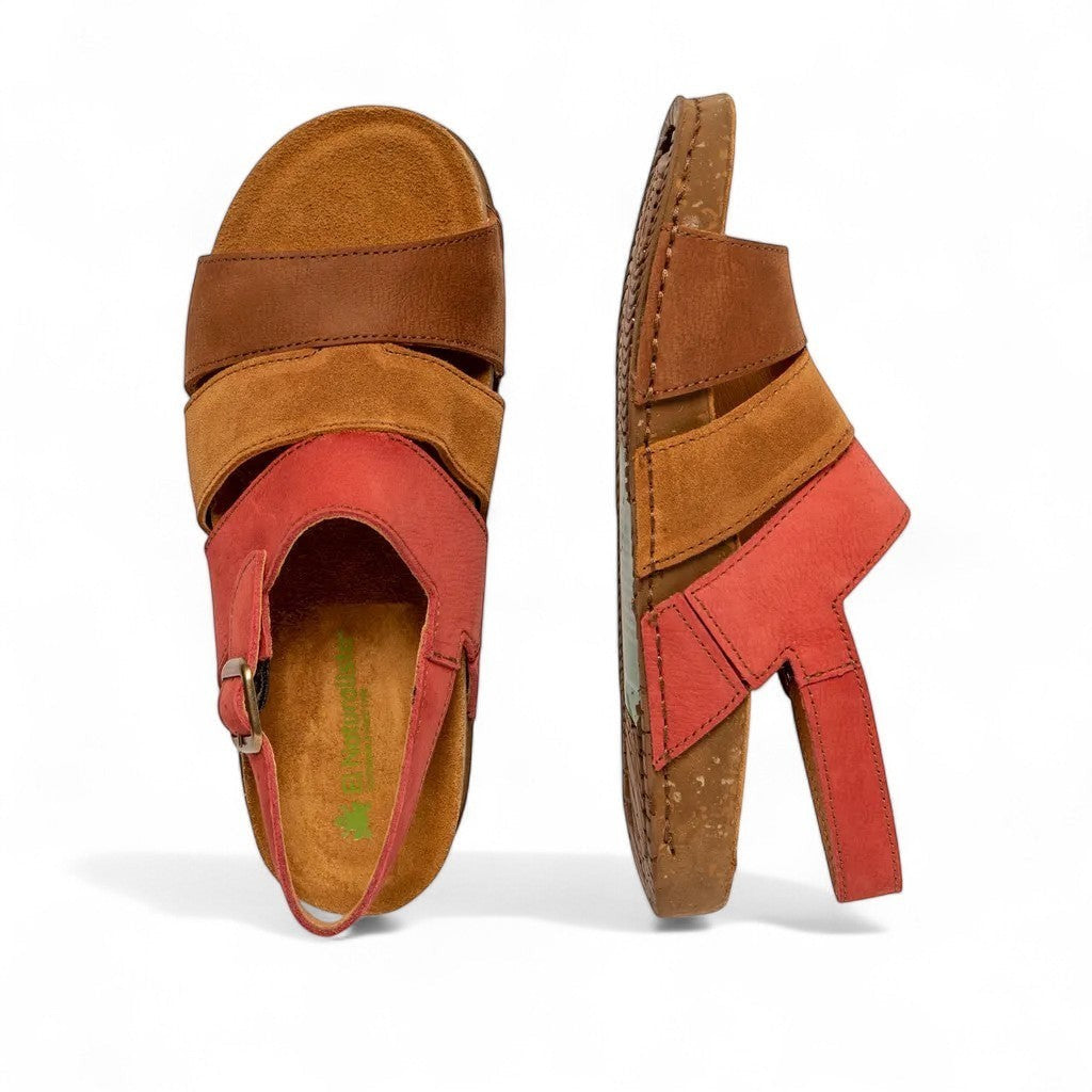 El Naturalista Balance sandals in multi-coloured washed nubuck leather with a recycled sole.