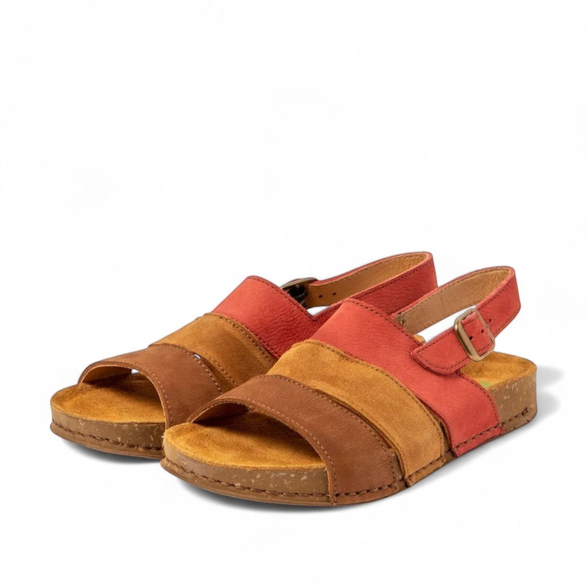 El Naturalista Balance sandals in multi-coloured washed nubuck leather with a recycled sole.