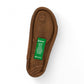 El Naturalista Balance Sion Wood brown suede double-strap slide sandals with bronze buckles