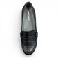 Etro Selena black leather low heel dress loafer with buckle detail