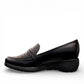 Etro Selena black leather low heel dress loafer with buckle detail