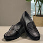 Etro Selena black leather low heel dress loafer with buckle detail