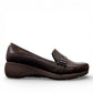 Etro Selena dark brown leather low-heel dress loafer with buckle detail