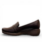 Etro Selena dark brown leather low-heel dress loafer with buckle detail
