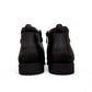 Exon Caspian black leather ankle boots for men with a rubber outsole and side zipper detail. Photo of back view.
