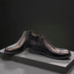 Exon Caspian black leather ankle boots for men with a rubber outsole and side zipper detail. Photo of front side view 2.