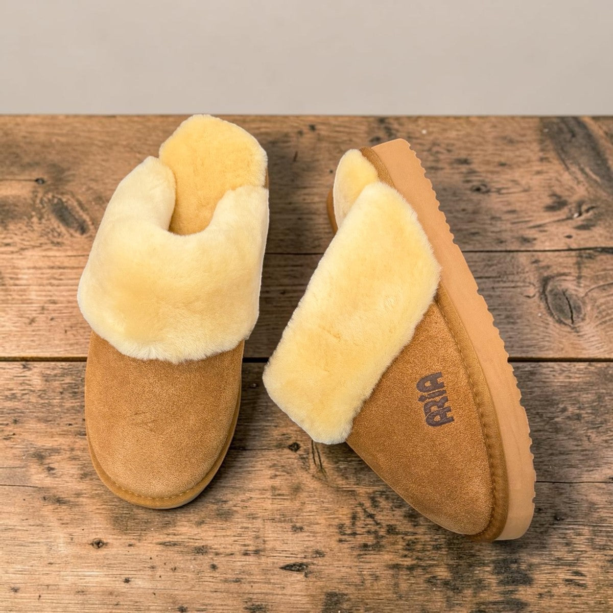 ARIA DELARA MOCCASIN SLIPPERS - TAN
