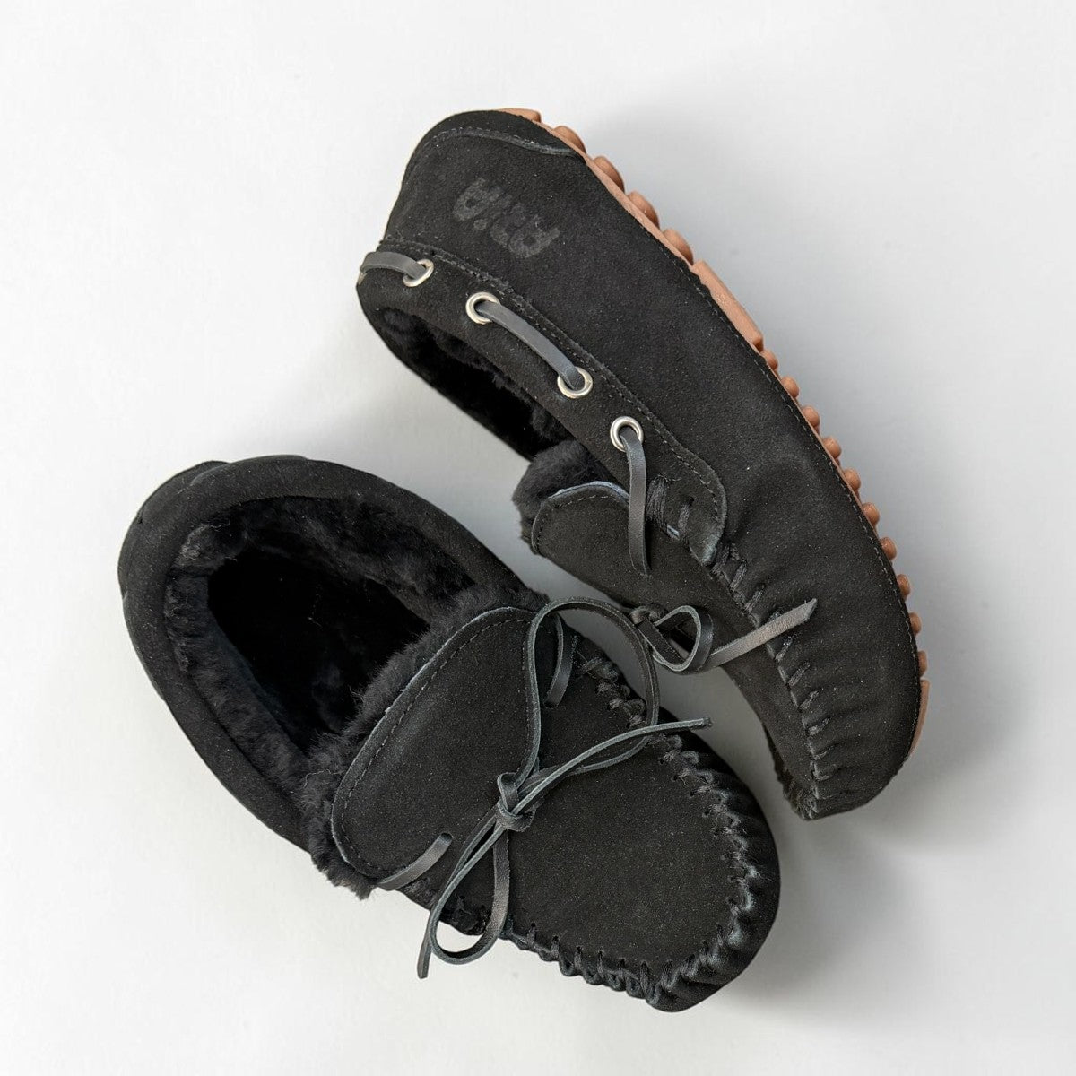 ARIA PIROOZ MOCCASIN SLIPPERS - BLACK