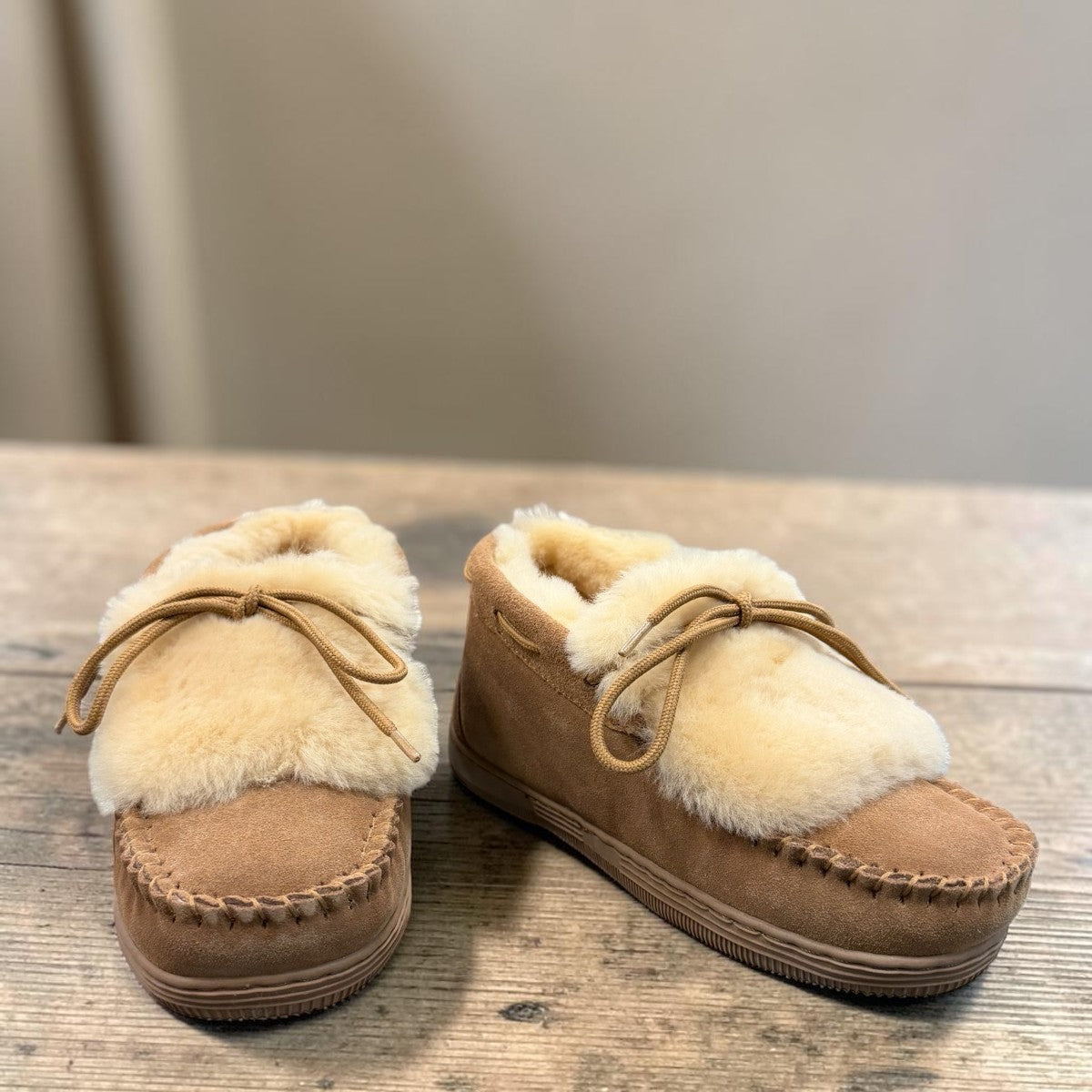 ARIA NAVA MOCCASIN SLIPPERS - TAN