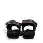 Fidelio Gini G black orthotic-friendly walking sandal with adjustable straps and cushioned cork footbed. Photo of back view.