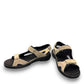 Fidelio Gini G fango beige leather walking sandal with three adjustable straps and cushioned footbed. Photo of front side view 2.