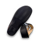 Finn Comfort Jamaica black nappa leather slide sandals with two adjustable hook and loop straps.
photo of the bottom side