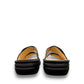 Finn Comfort Sansibar black leather sandal with two adjustable straps and decorative silver button.
photo of the back side