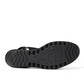 FLY LONDON black peep-toe wedge sandal with platform sole and elasticated slingback strap