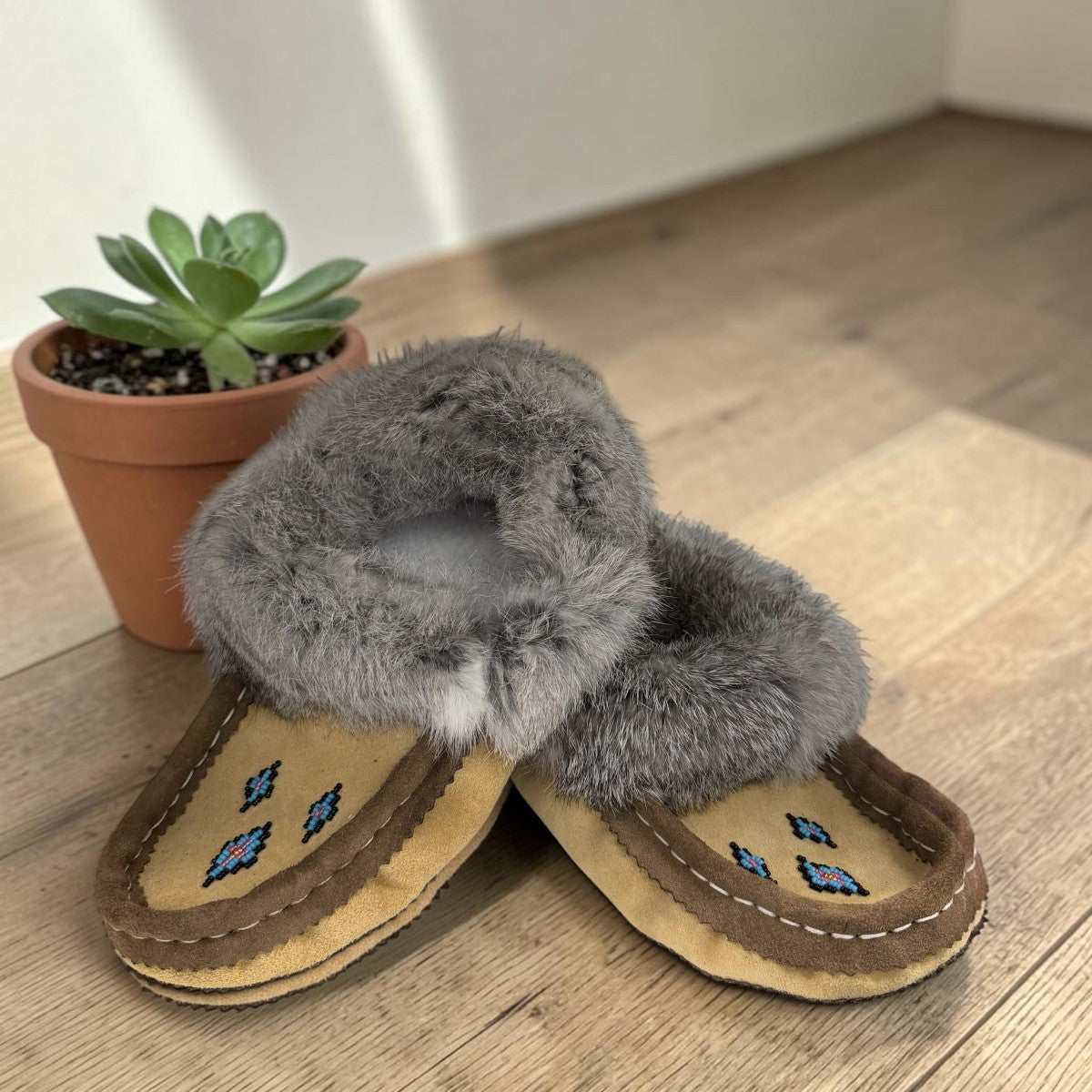 ALBERTA SUEDE MOCCASINS  - LIGHT YELLOW