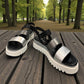 GABOR 24.610-61 - THREE STRAP QUARTER STRAP SANDAL - BLACK/SILVER