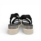 GABOR 24.610-61 - THREE STRAP QUARTER STRAP SANDAL - BLACK/SILVER